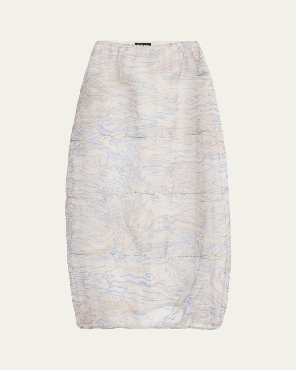 Abstract Semi-Sheer Maxi Skirt